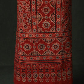 Ajrakh hand block print natural dyed cotton unstitched