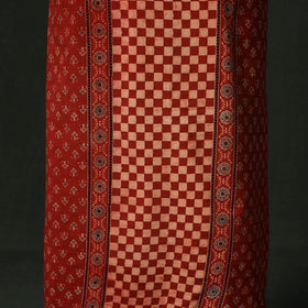Ajrakh hand block print natural dyed cotton unstitched