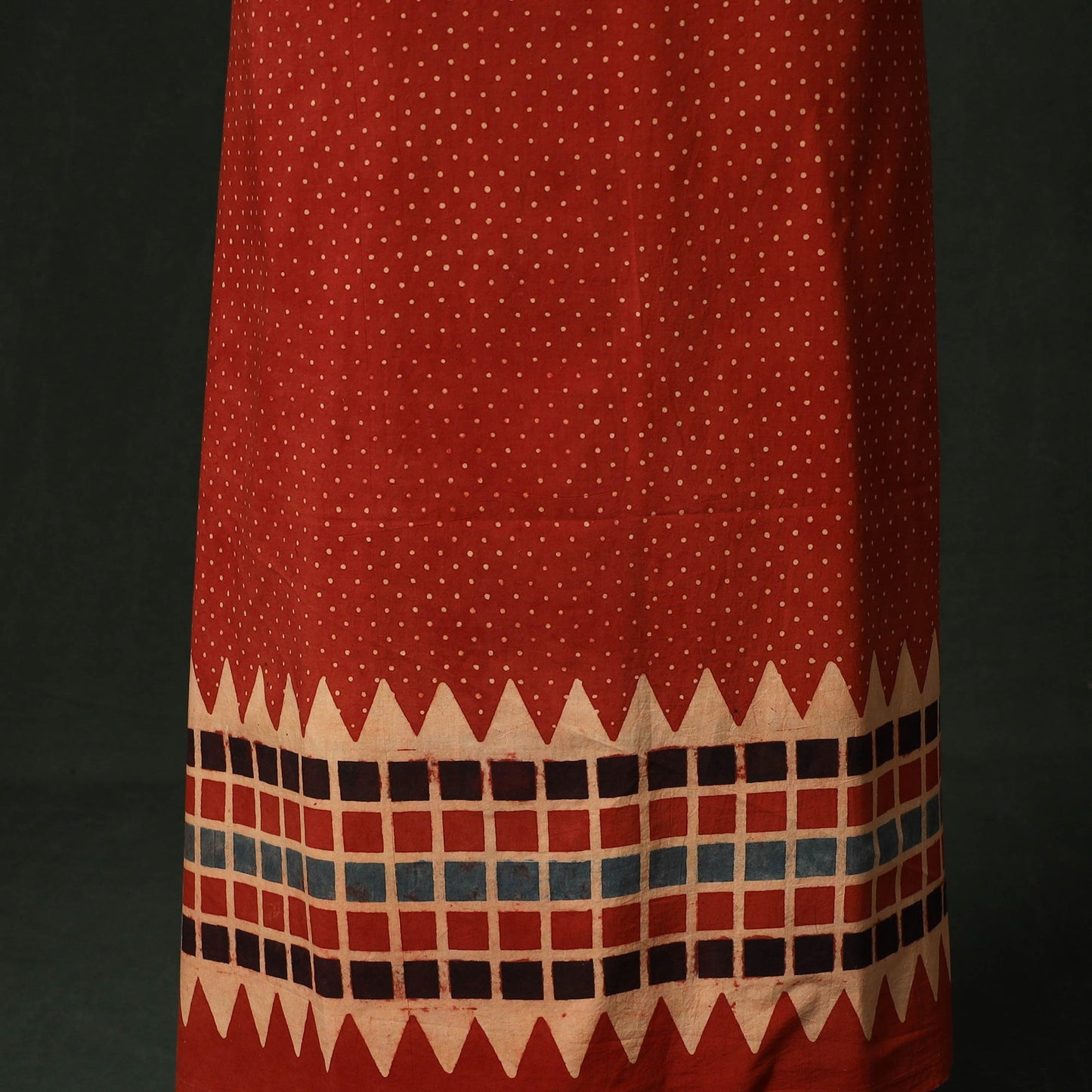Ajrakh hand block print natural dyed cotton unstitched