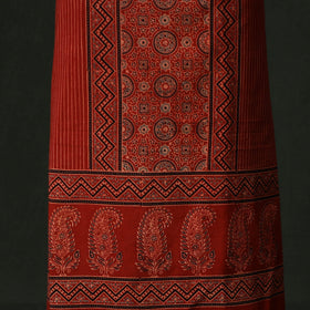 Ajrakh hand block print natural dyed cotton unstitched