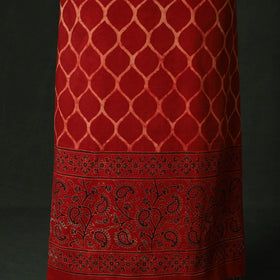 Ajrakh hand block print natural dyed cotton unstitched
