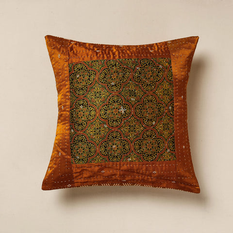 Ajrakh Mashru Silk Cushion Cover