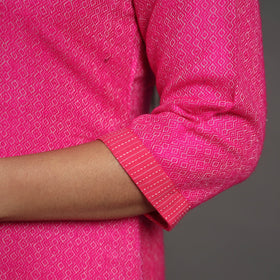 Amaira dark pink merino woolen kurta - handcrafted