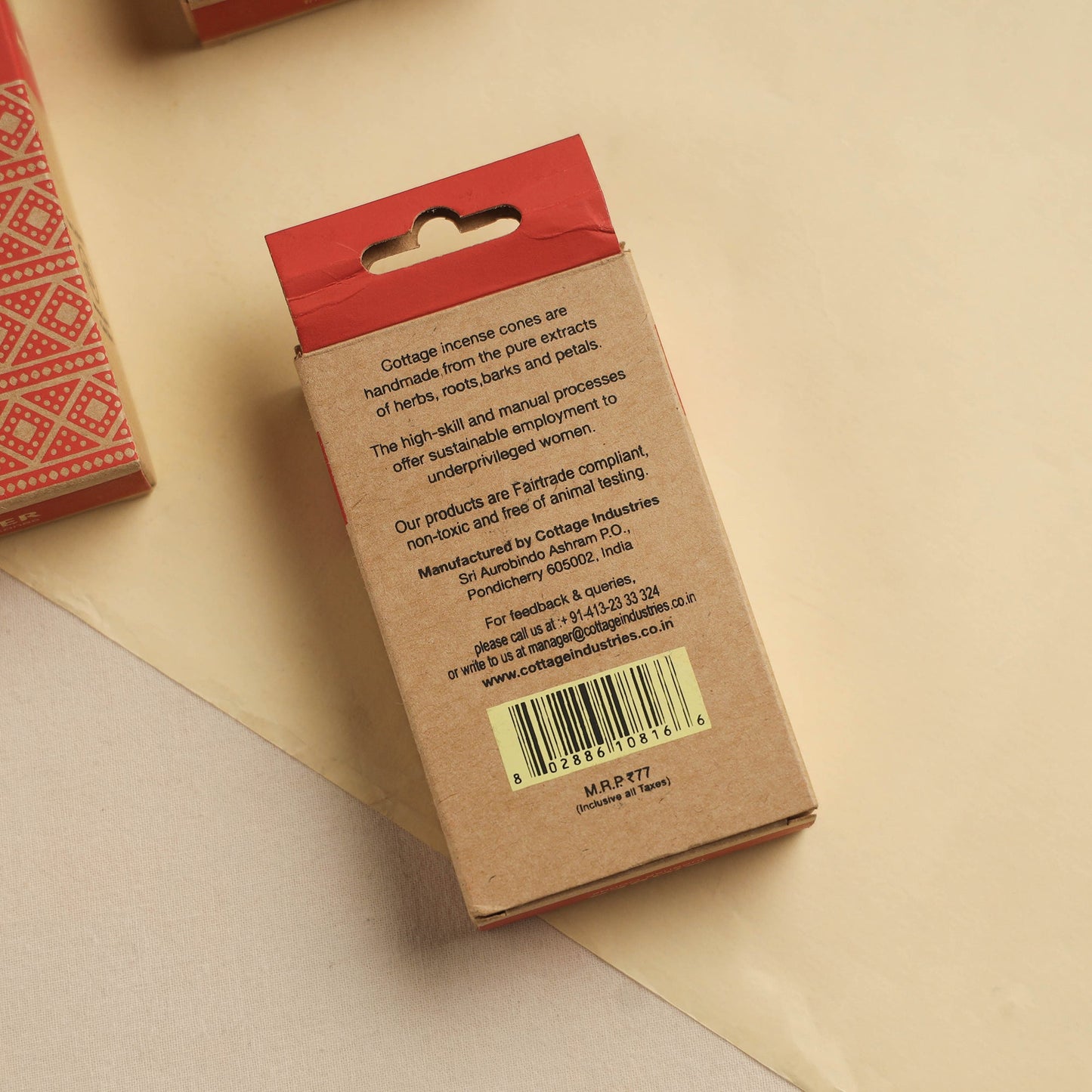 Amber - Sri Aurobindo Ashram Natural Incense Cones (Set of 5)