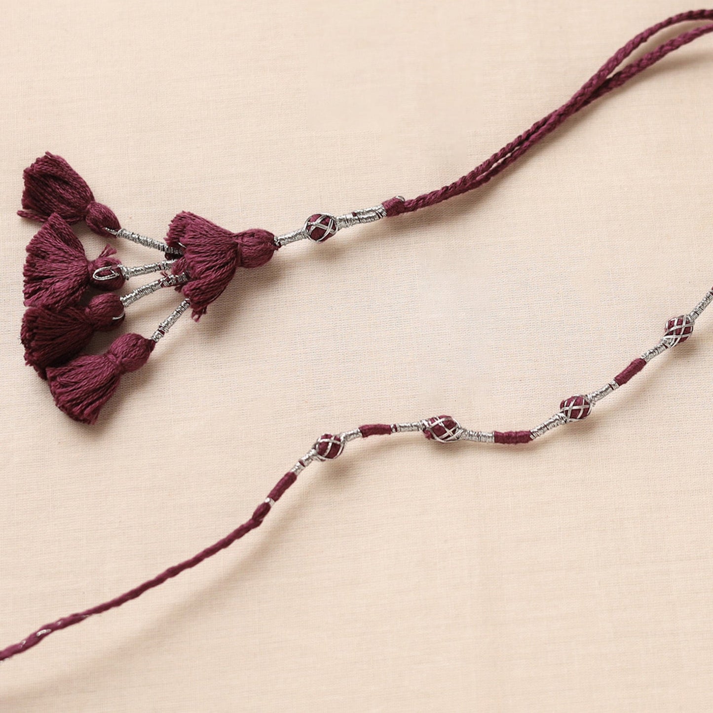 Anant Raksha Thread work Rakhi & Lumba Set