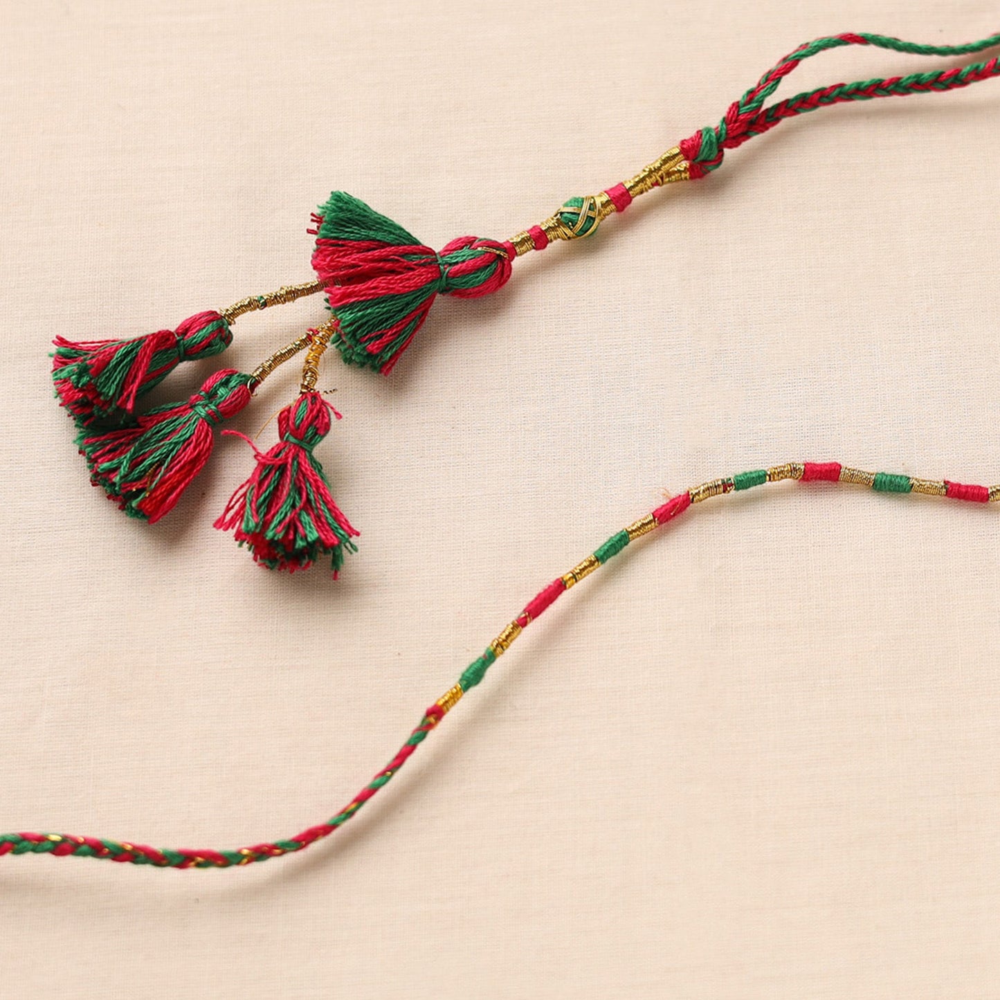 Anant Raksha Thread work Rakhi & Lumba Set