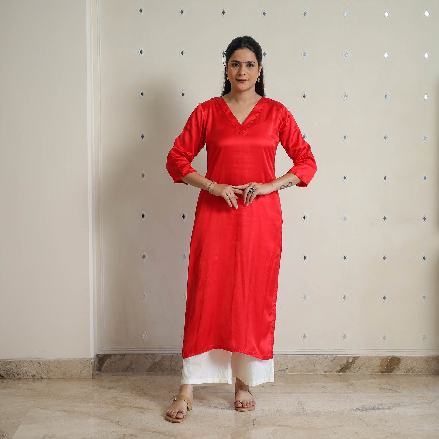 Buy Modal Silk Plain Kurta for Women
