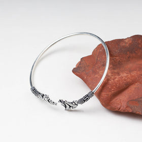 Antique finish german silver kada bangle (adjustable)