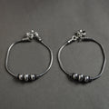  Antique Finish Oxidised White Metal Anklet Pair 15 