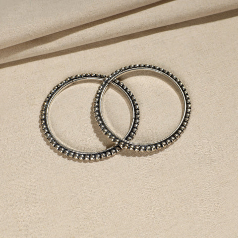 Buy Antique Finish Oxidised White Metal Bangle (Set of 2)