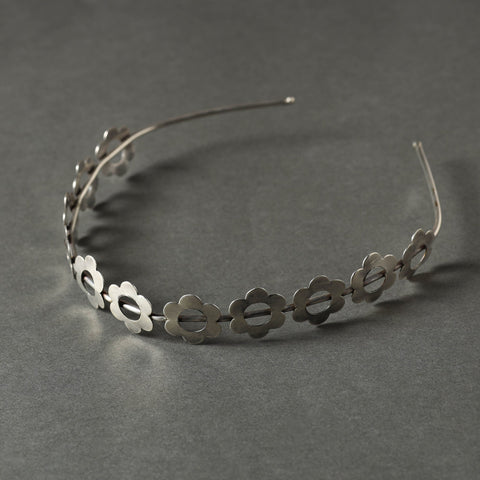 Buy Antique Silver Finish Oxidised Brass Base Hair Band Online at iTokri.com