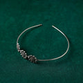  Antique Silver Finish Oxidised Brass Base Hair Band 