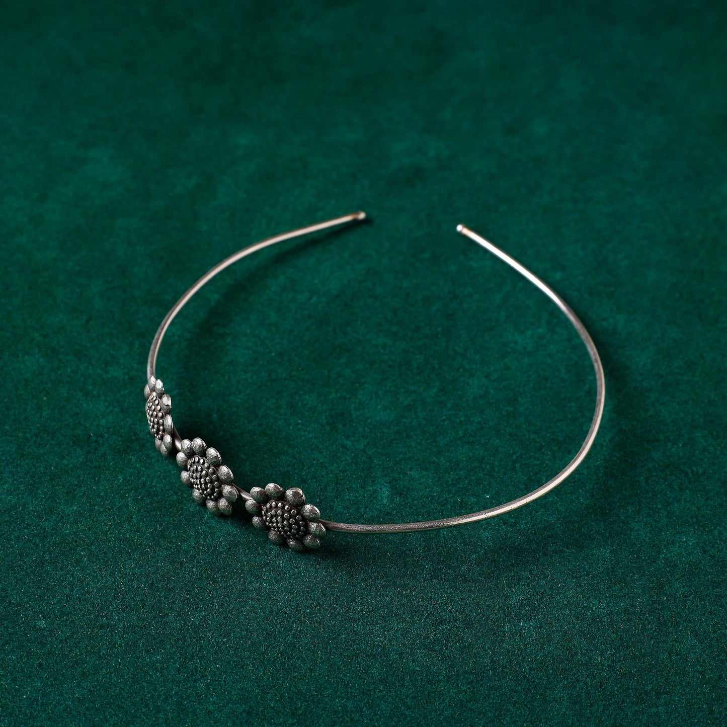  Antique Silver Finish Oxidised Brass Base Hair Band 