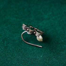  Antique Silver Finish Oxidised Brass Base Stone Work Juda Pin 