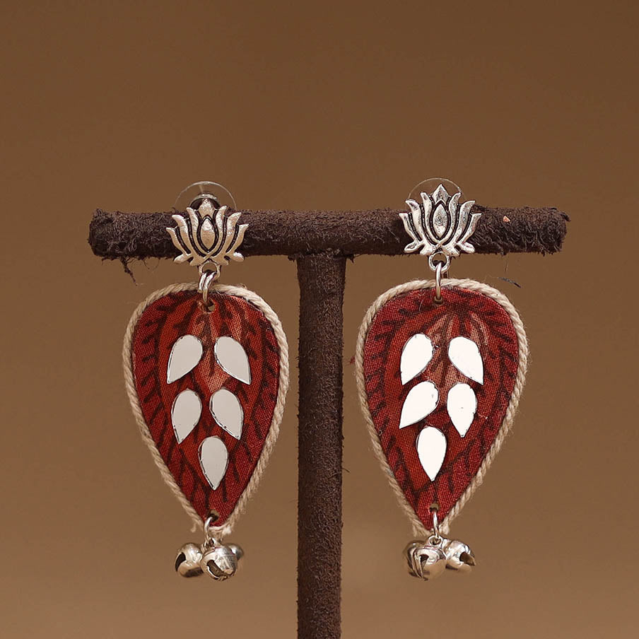 Anvi mirror & ghungroo work gs fabart handmade earrings