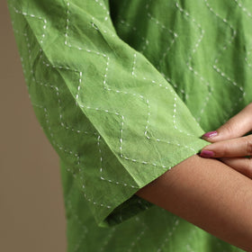  Plain Cotton Tagai Work Long Kurta 