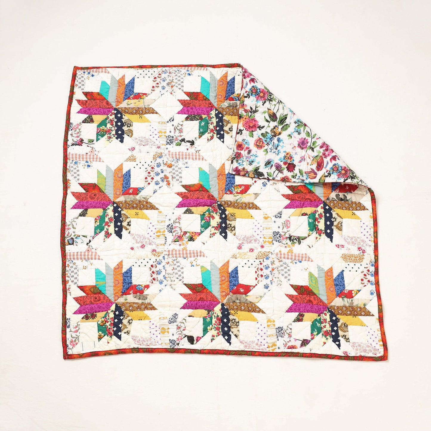  Applique Quilted Reversible Multipurpose Mat by Purkal Stree Shakti Samiti (37 x 36 in) 