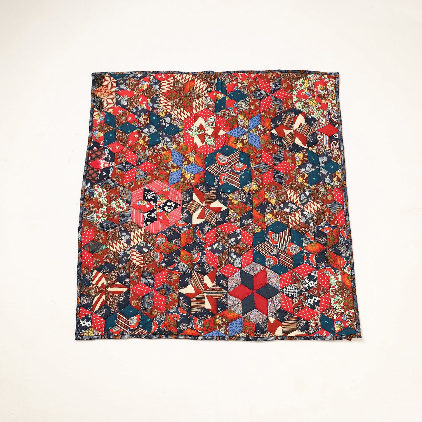  Applique Quilted Reversible Multipurpose Mat by Purkal Stree Shakti Samiti (37 x 36 in) 