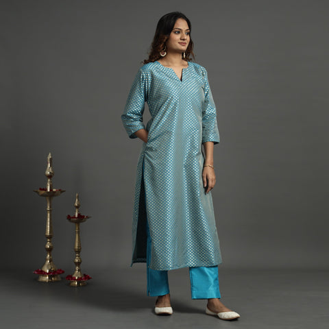 Buy Elegant Banarasi Brocade Silk Kurta with Pant Set Online at iTokri.com
