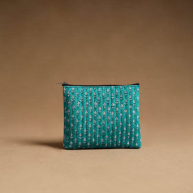 Aqua blue - handmade cotton multipurpose utility pouches