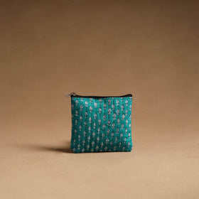 Aqua blue - handmade cotton multipurpose utility pouches
