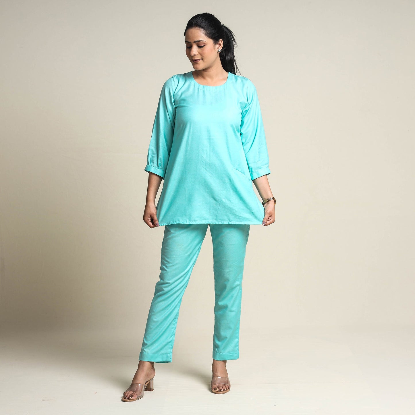 Buy Plain Linen Cotton Co-Ord Set Online at iTokri.com
