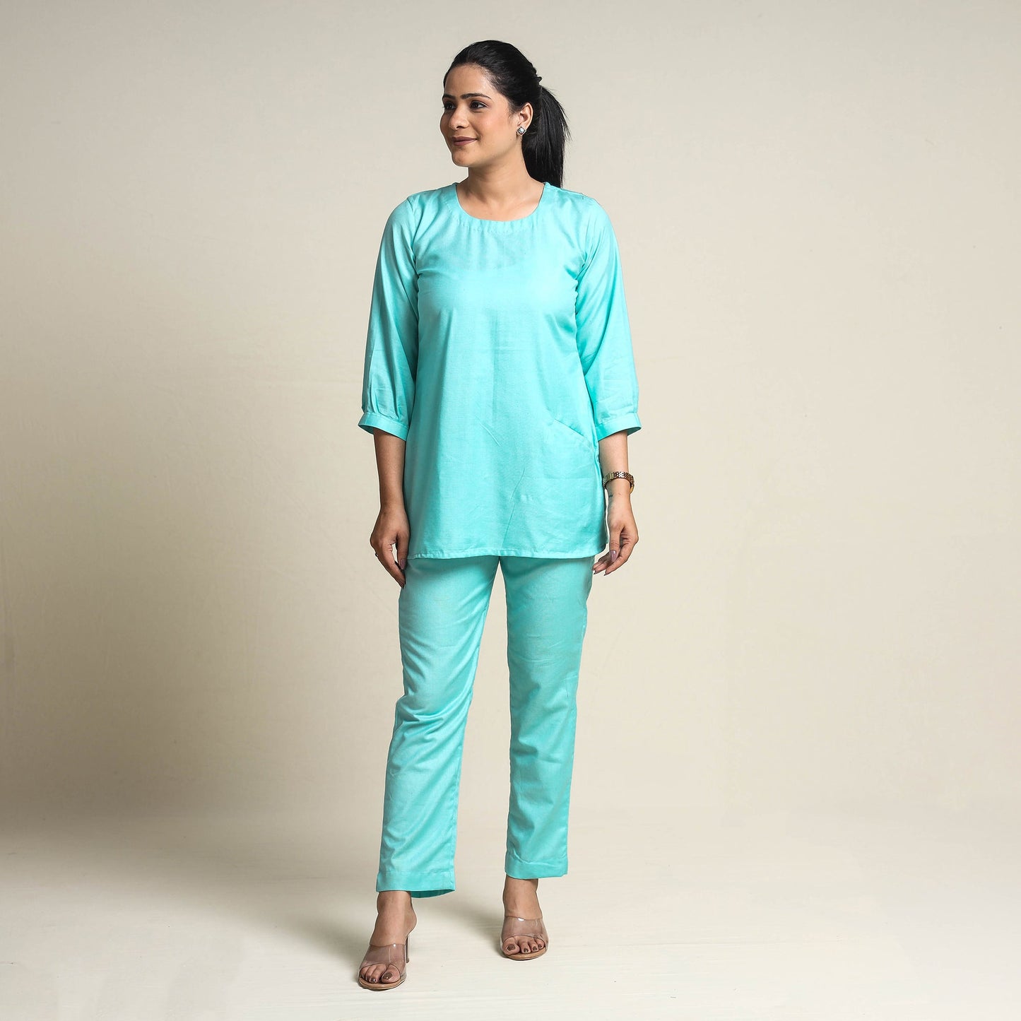 Buy Plain Linen Cotton Co-Ord Set Online at iTokri.com