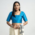 Buy Polka Dot Zari Buti Viscose Silk Stitched Blouse Online at iTokri.com