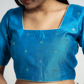 Buy Polka Dot Zari Buti Viscose Silk Stitched Blouse Online at iTokri.com