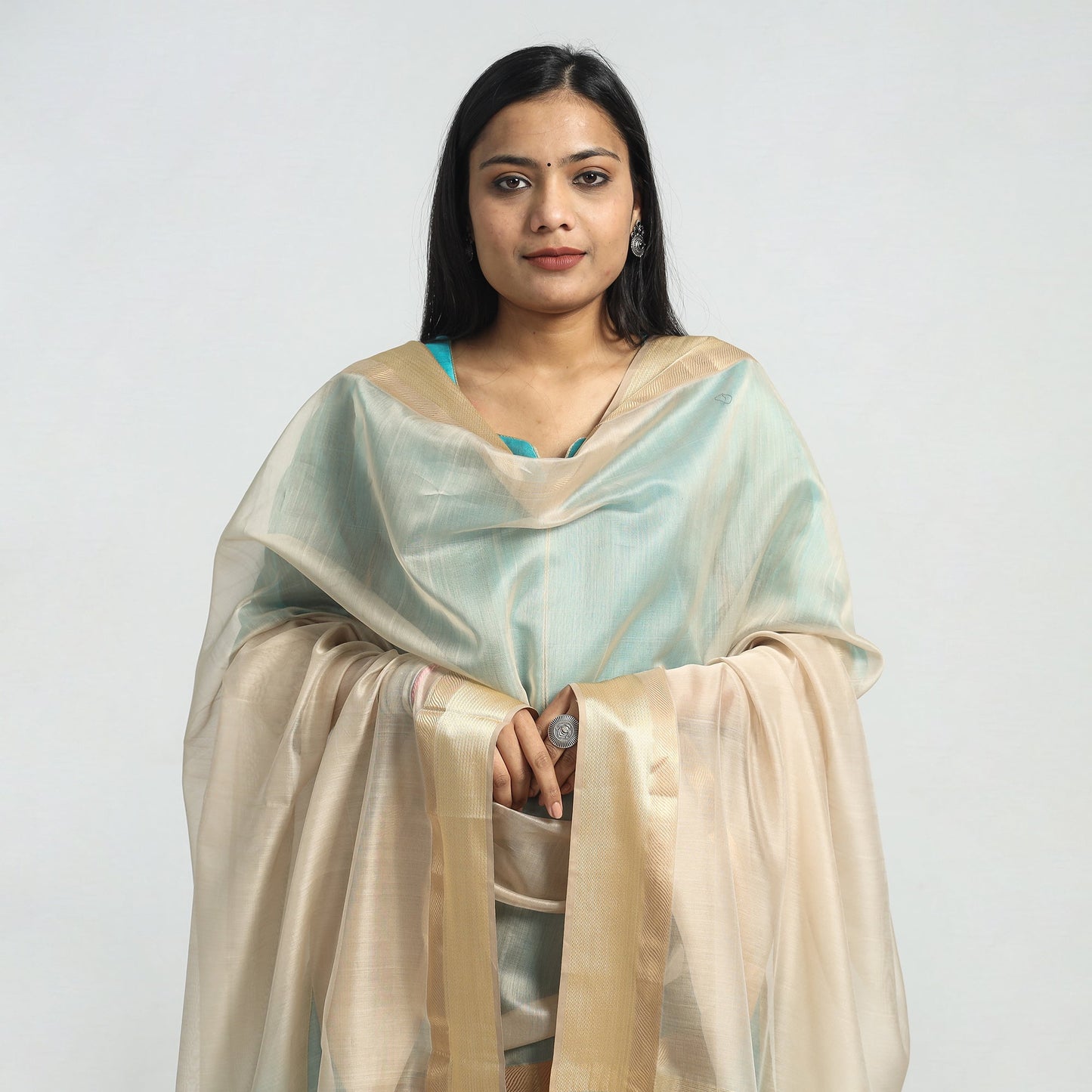 Buy Traditional Maheshwari Handloom Silk Cotton Kurta with Dupatta Set Online at iTokri.com