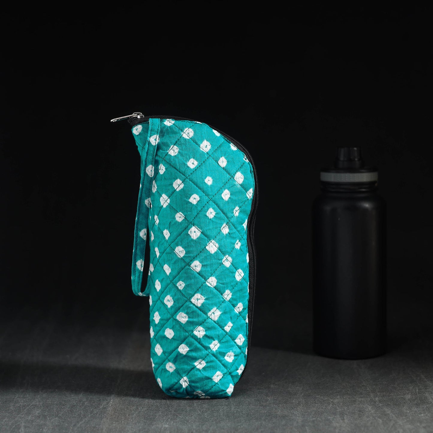 Green Handmade Cotton 1L Water Bottle Cover