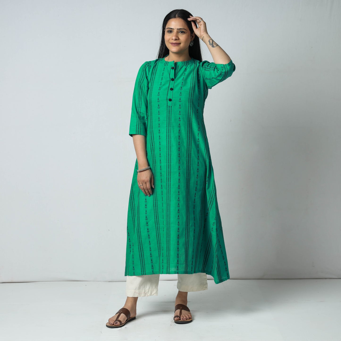Buy Jacquard Cotton Long Kurta Online l iTokri.com