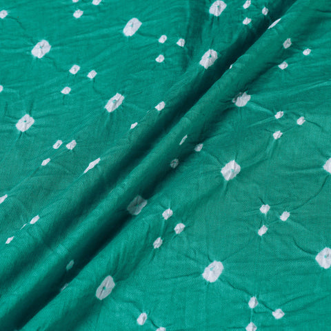 Aqua Green Kutch Tie & Dye Mul Cotton Bandhani Fabric 