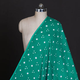 Aqua Green Kutch Tie & Dye Mul Cotton Bandhani Fabric 