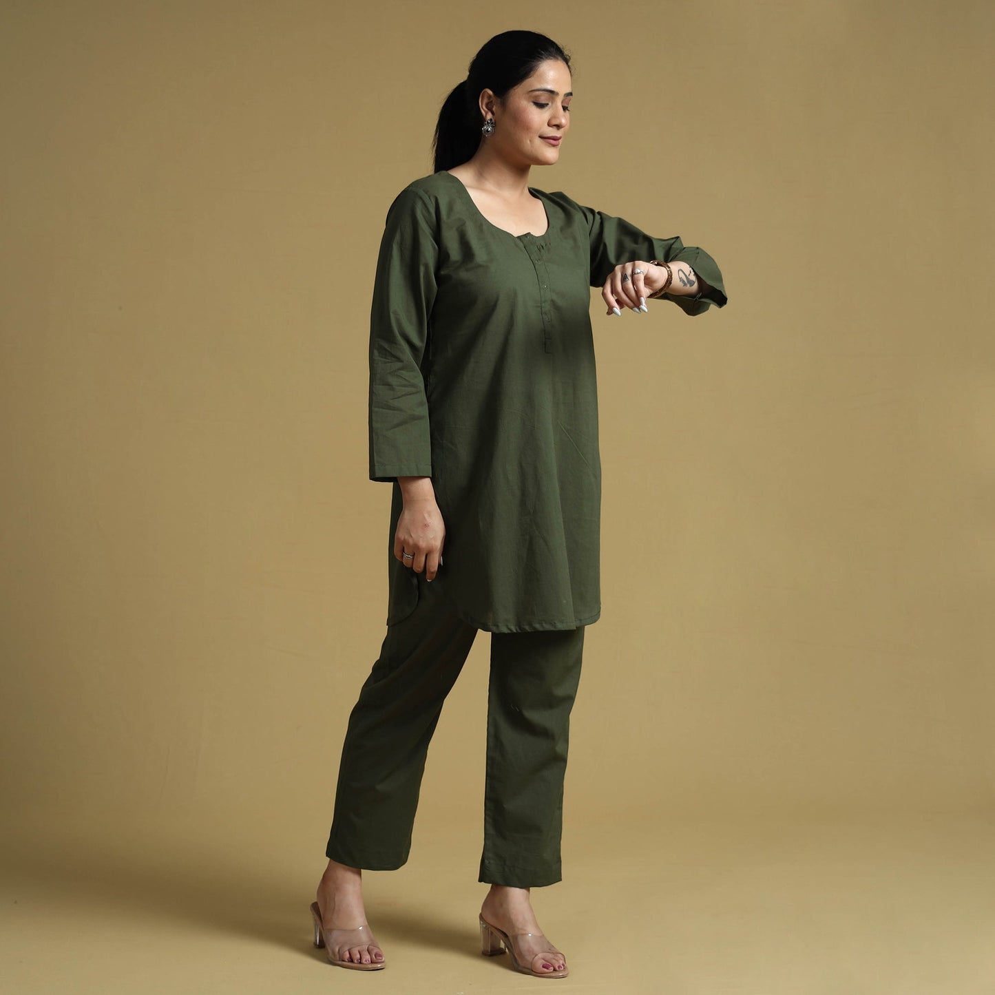  Plain Dyed Cotton Co-Ord Set 