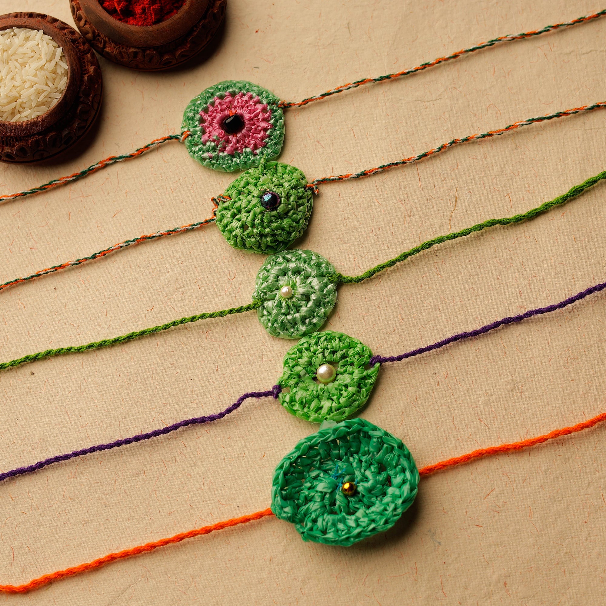  Handmade Upcycled Weave Rakhi by Khamir 98 