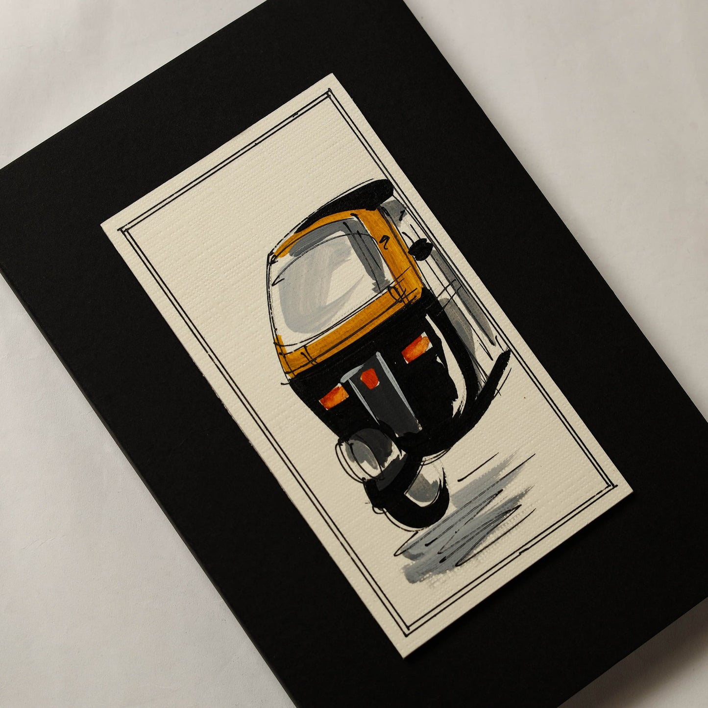 Auto rickshaw - handpainted handmade paper notebook 23