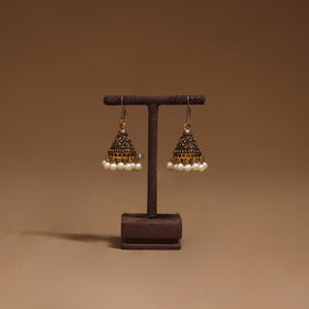 Ayera golden gs beaded jhumki earrings - handcrafted