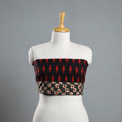 Shop Red Pipad Block Printed Cotton Blouse Piece