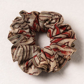   Kalamkari Block Printed Cotton Elastic Rubber Band/Scrunchie 