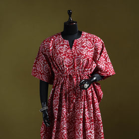 Hand batik cotton long kaftan 03 - handcrafted