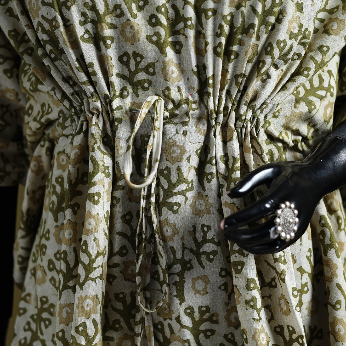 Hand batik cotton short kaftan 16 - handcrafted