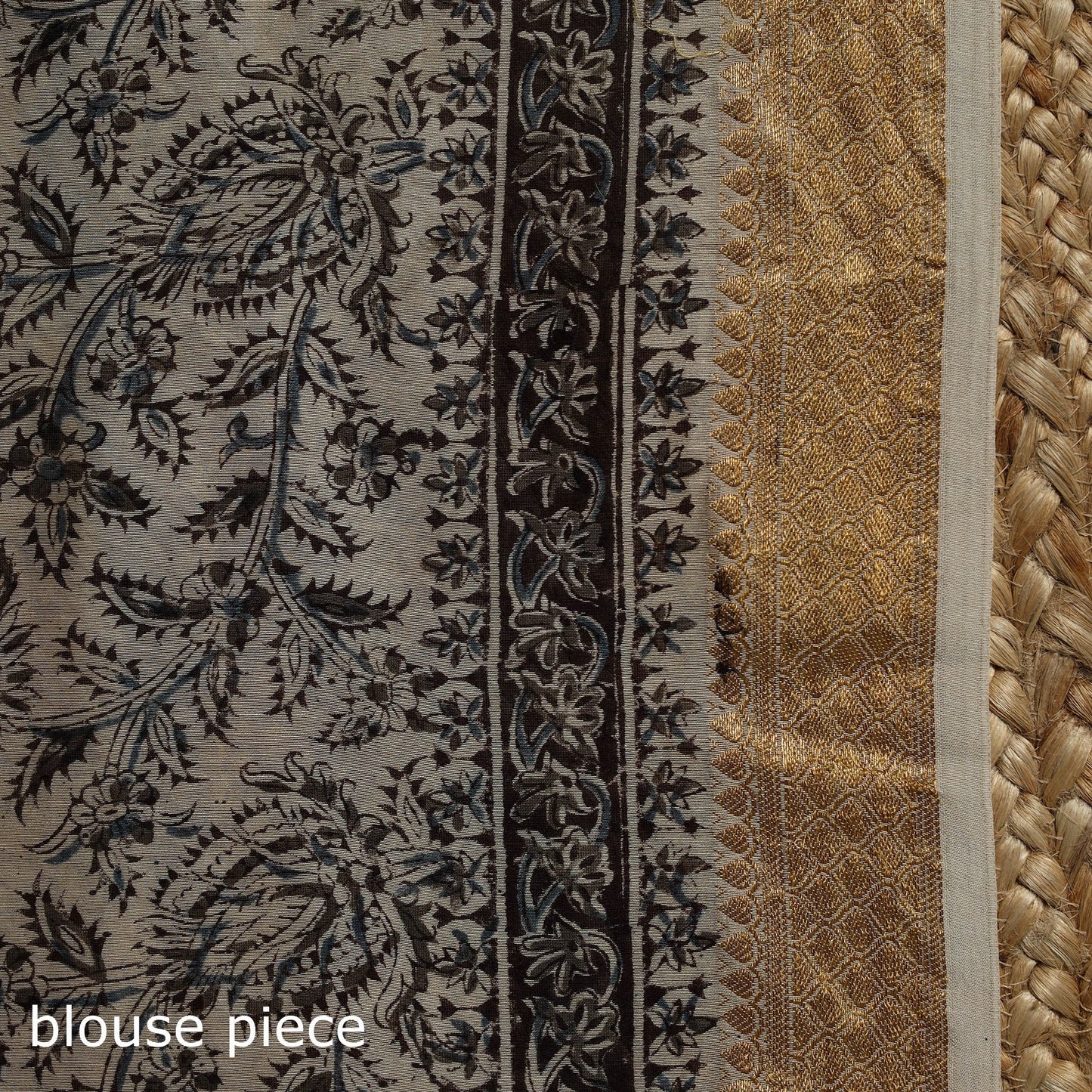 Black - natural dyed pedana chanderi silk kalamkari saree