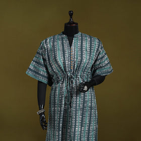 Hand batik cotton long kaftan 29 - handcrafted