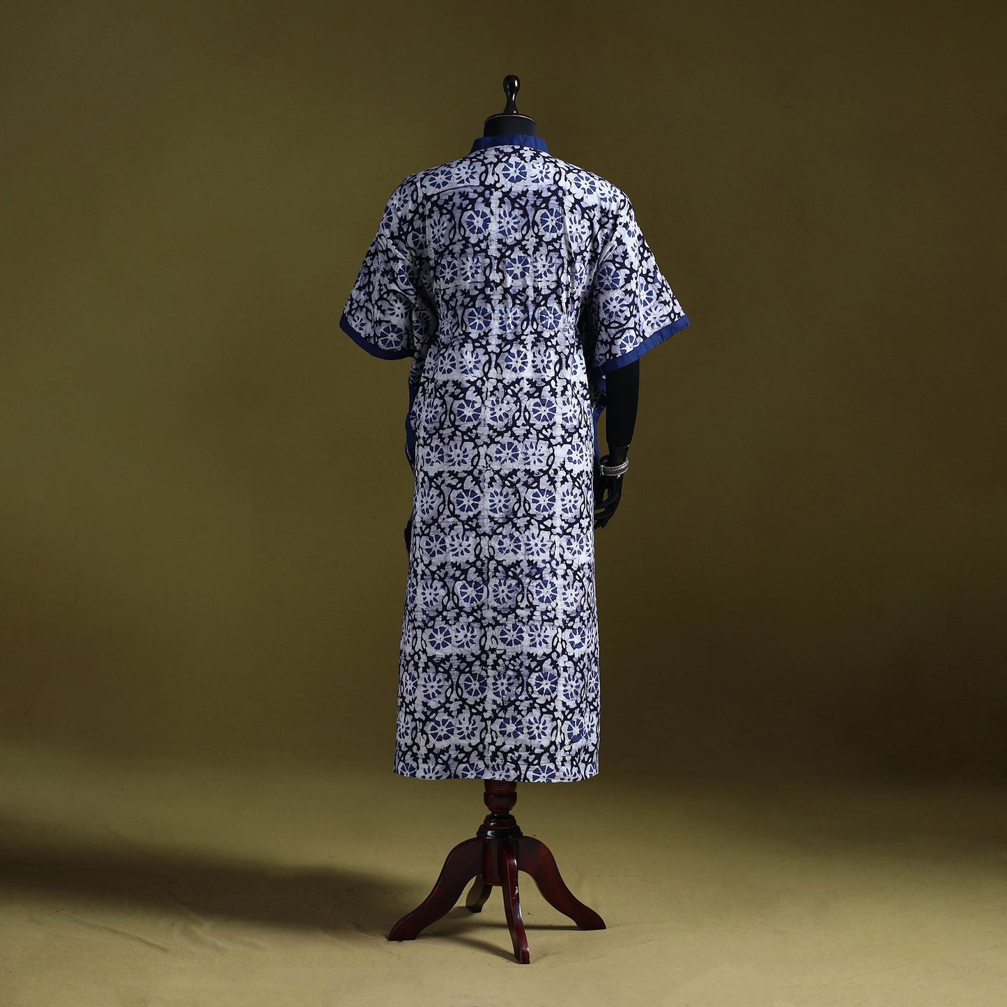 Hand batik cotton long kaftan 04 - handcrafted
