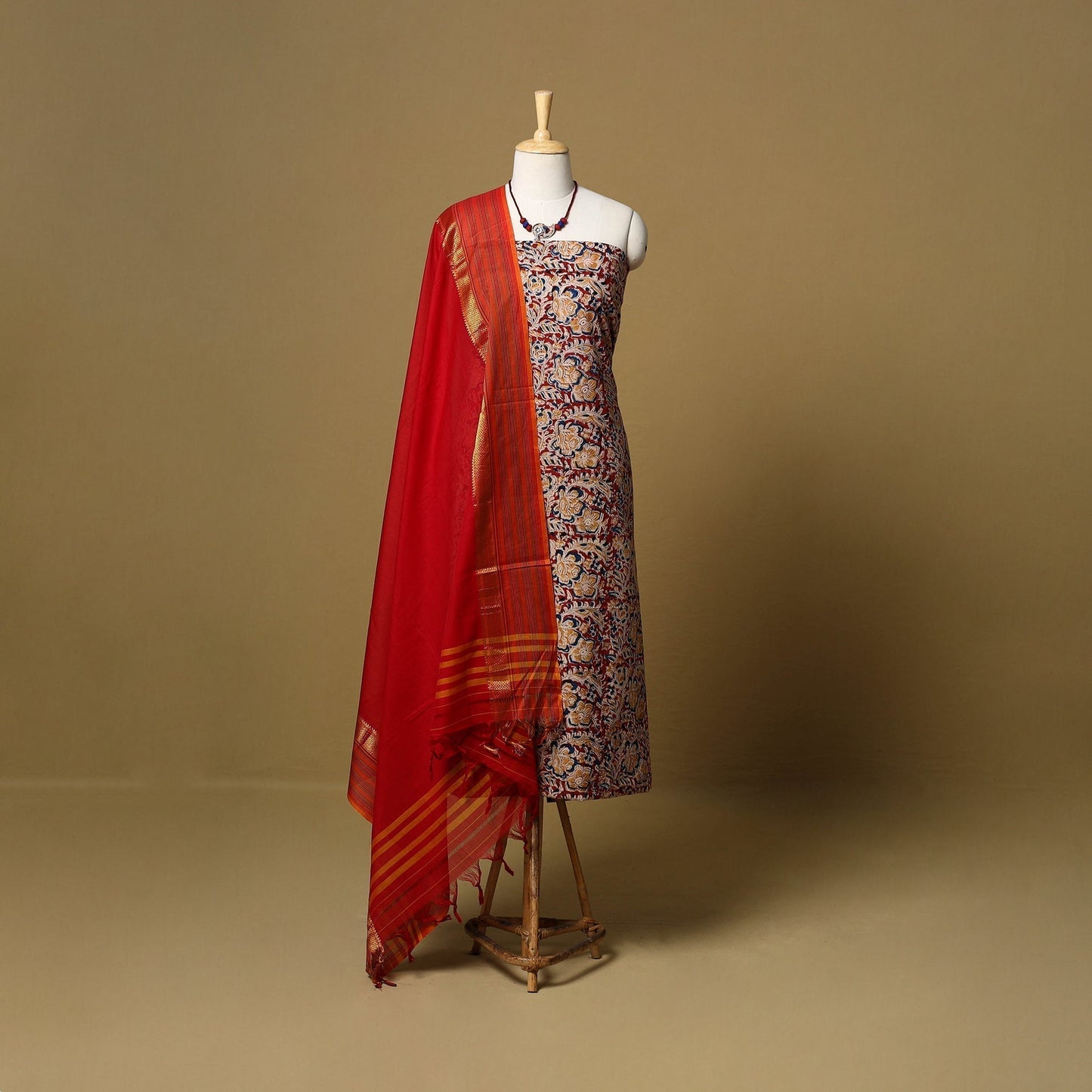 Kalamkari cotton 2pc unstitched dress material