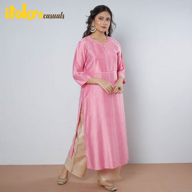 Buy iTokri Casuals - Tussar Silk Long Kurta Online l iTokri.com