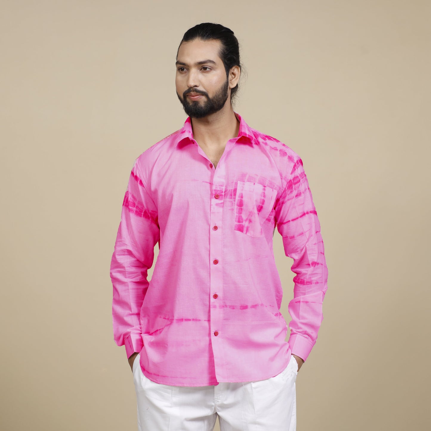 Buy Shibori Tie-Dye Cotton Men Full Sleeve Shirt Online at iTokri.com