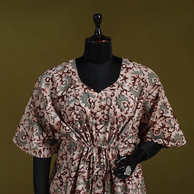 Hand batik cotton short kaftan 37 - handcrafted