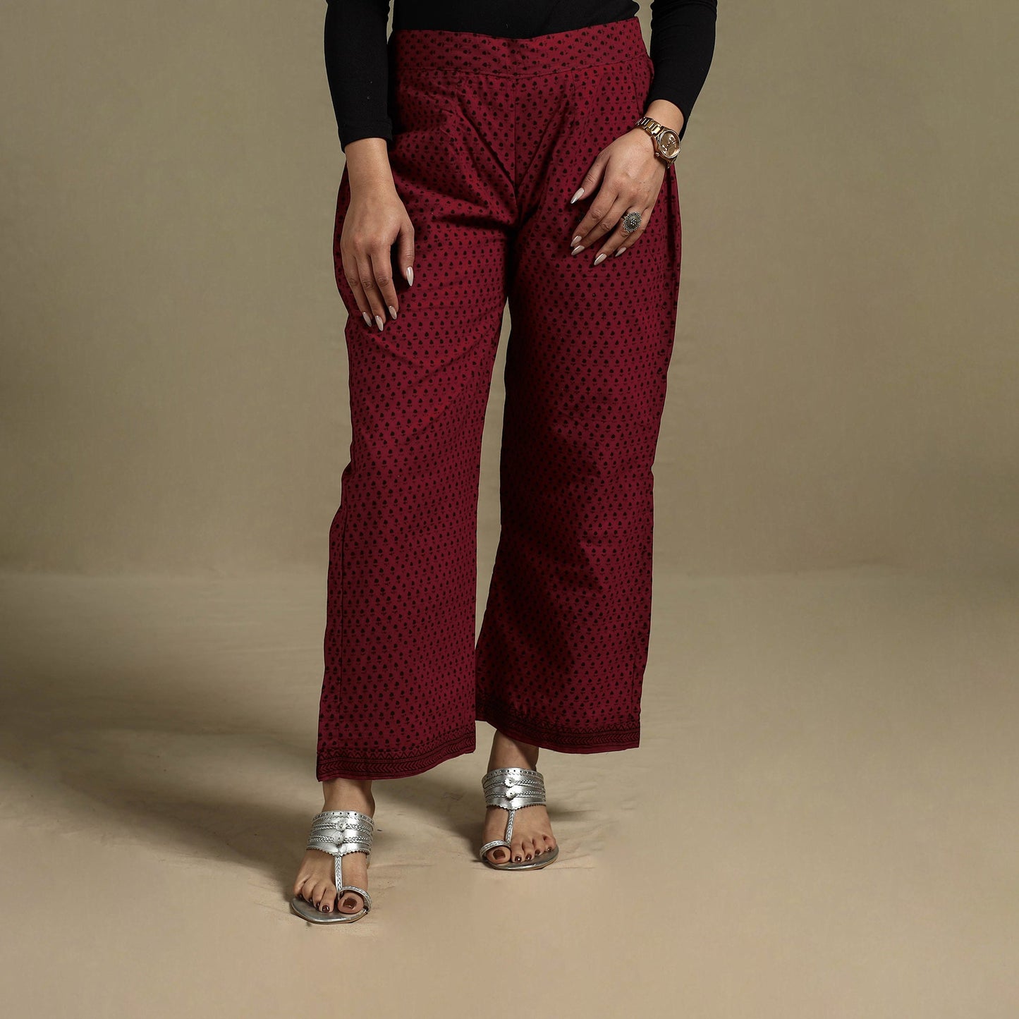 Bagh block print cotton elasticated palazzo 23 - s
